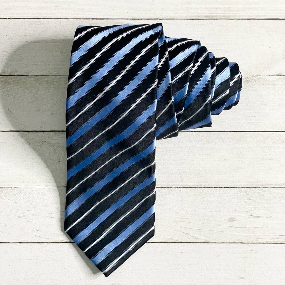 YVES SAINT LAURENT Striped Silk Neck Tie